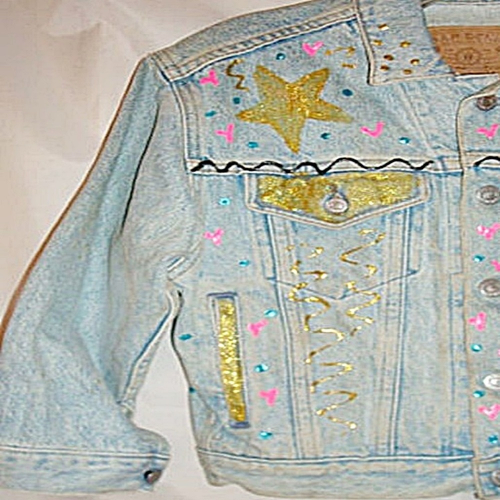 Gap Hand Painted Jessica Rabbit Denim Jacket - Picture 5 of 7